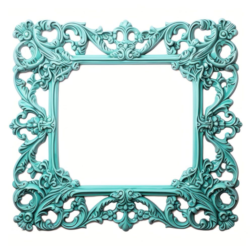 Turquoise cute frame white background architecture.