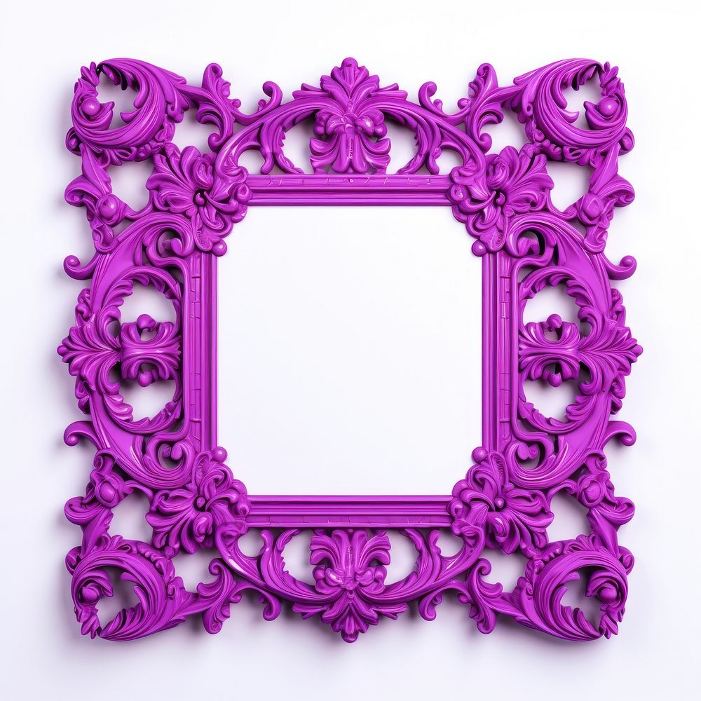 Vibrant color purple frame white background.