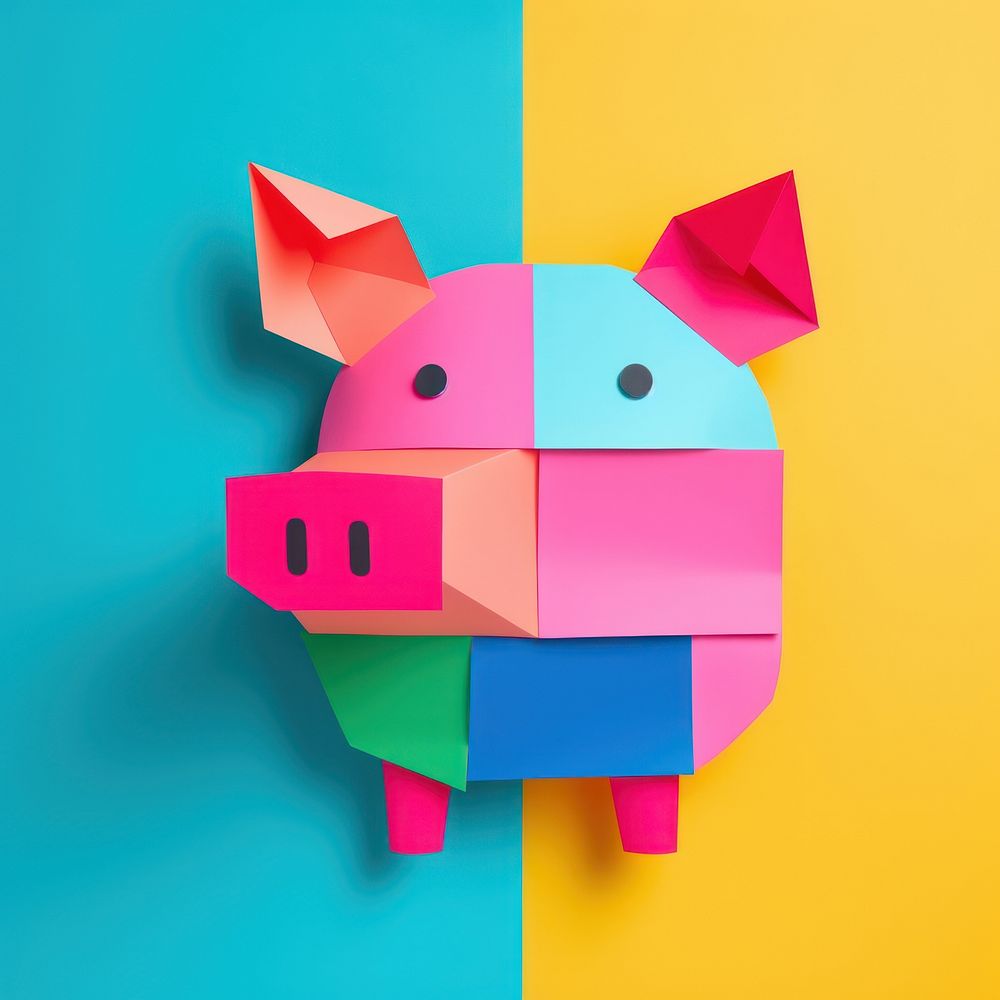 Pig paper art representation.