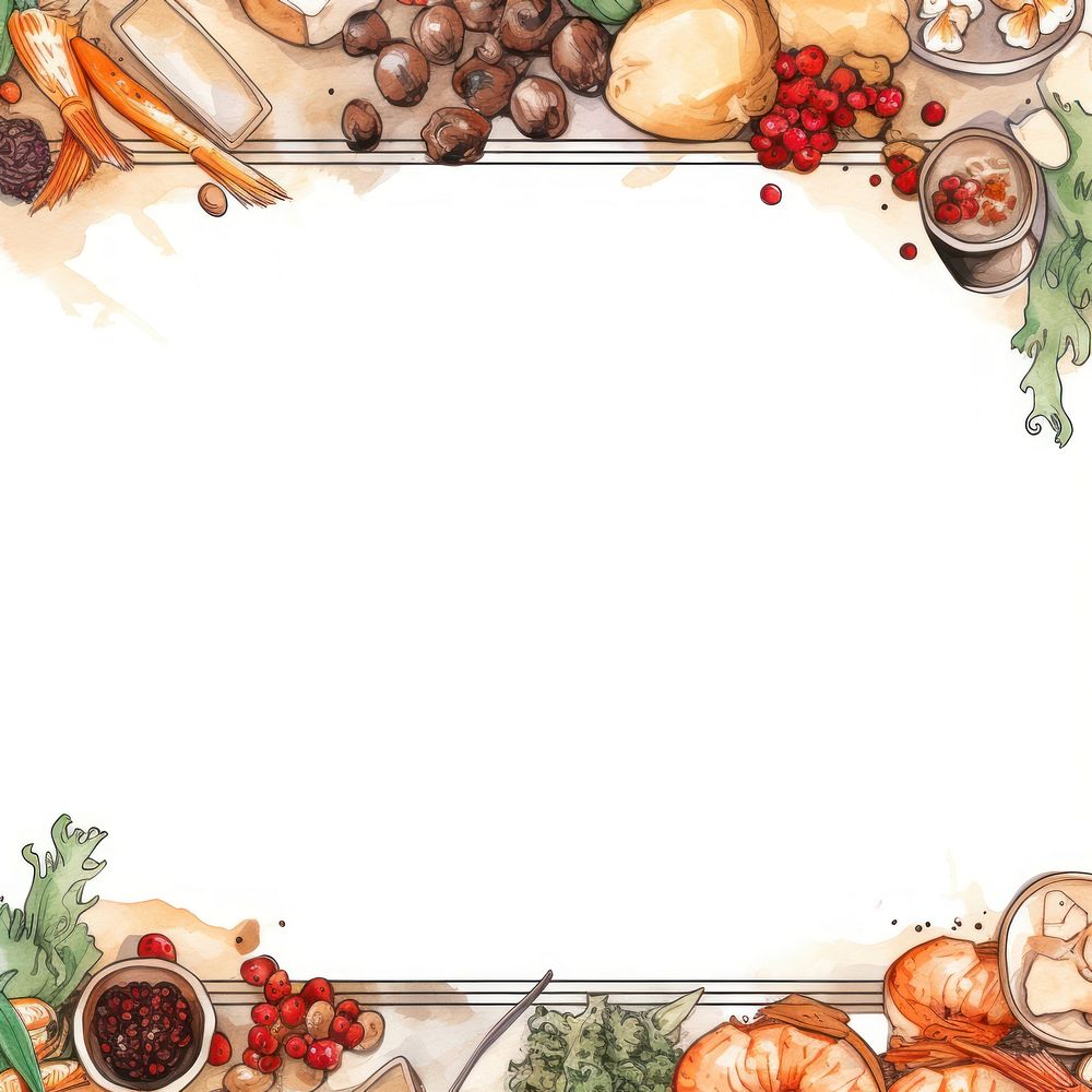 Chinese food border backgrounds meal ingredient.
