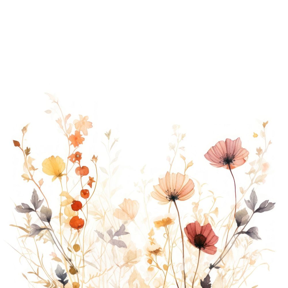 Fall flowers border backgrounds pattern plant.
