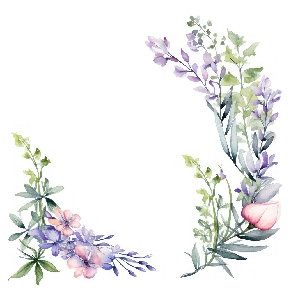 May Day border pattern flower wreath.