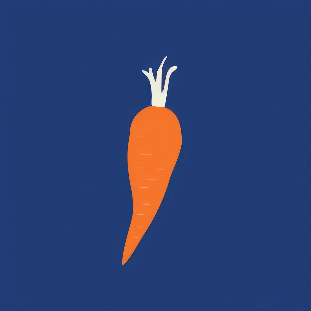 Illustration of a simple carrot vegetable food blue.