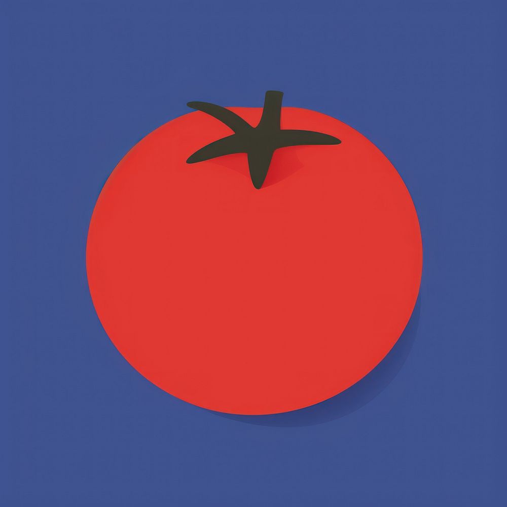 Illustration of a simple tomato plant blue food.