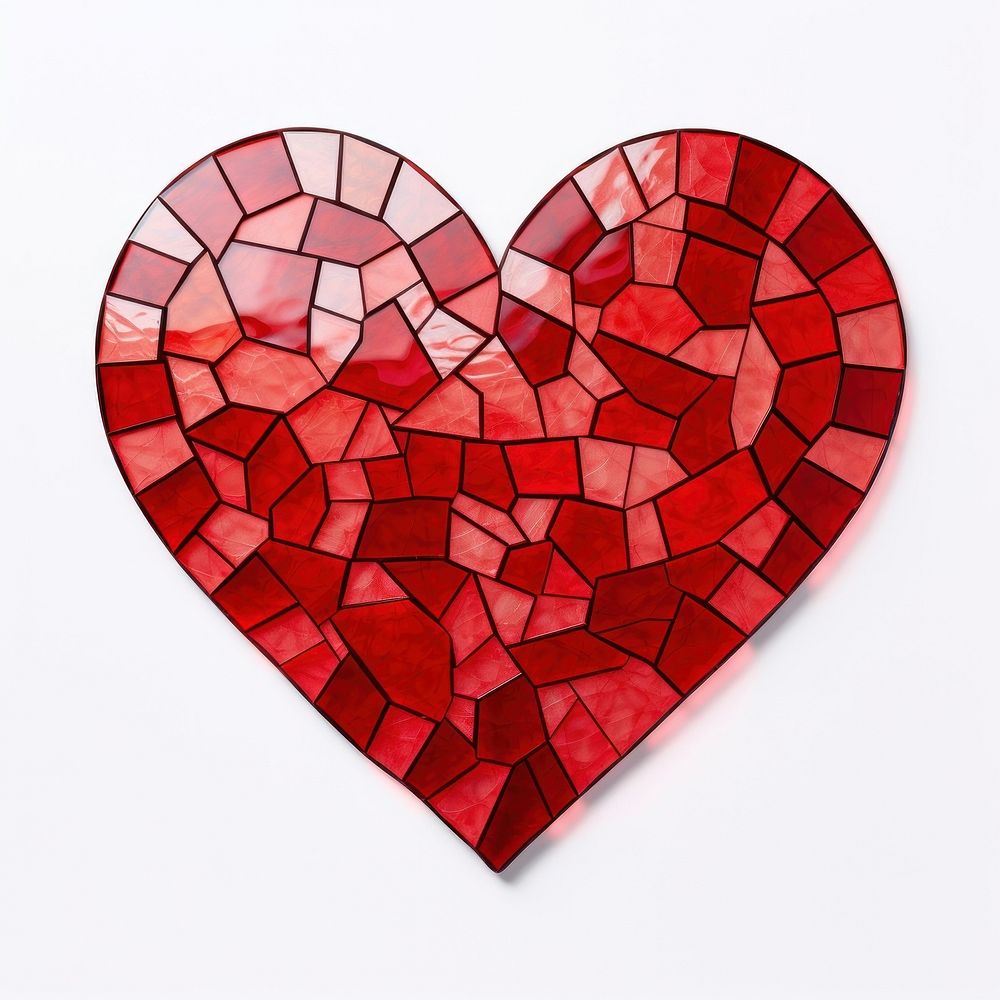 Medern Heart heart glass red.