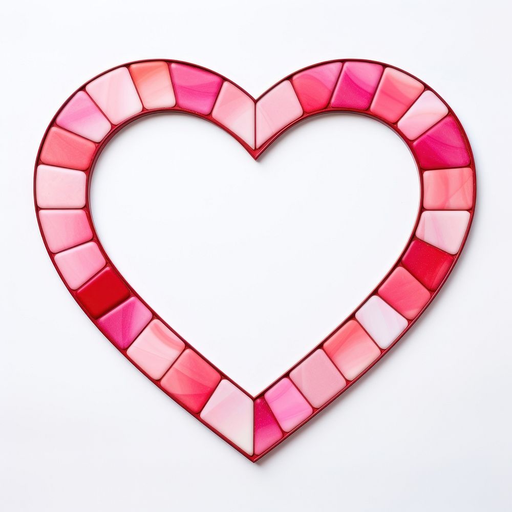 Pink Heart heart red white background.