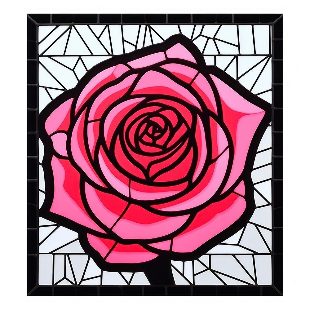 A blank shocking pink rose frame art flower plant.