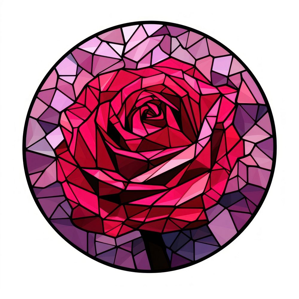 A blank shocking pink rose frame art flower glass.