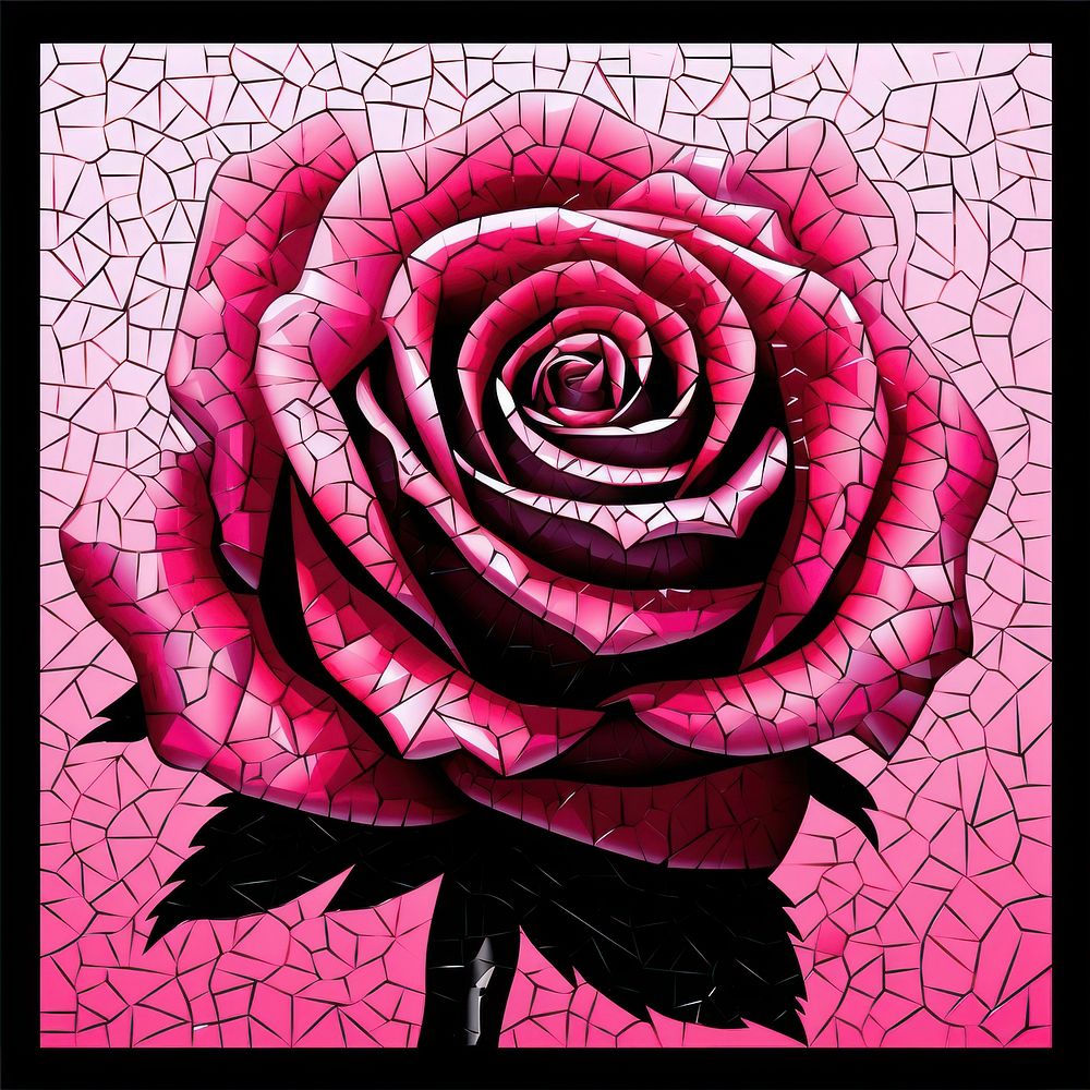 A blank shocking pink rose frame art backgrounds flower.