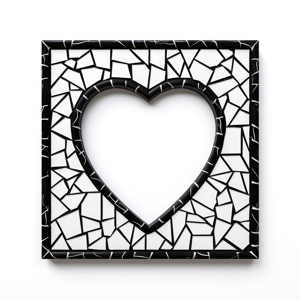 Black Heart frame heart white background rectangle.
