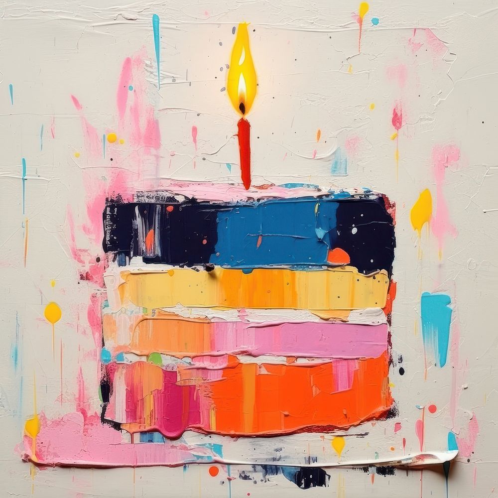 Birthday cake art candle anniversary.