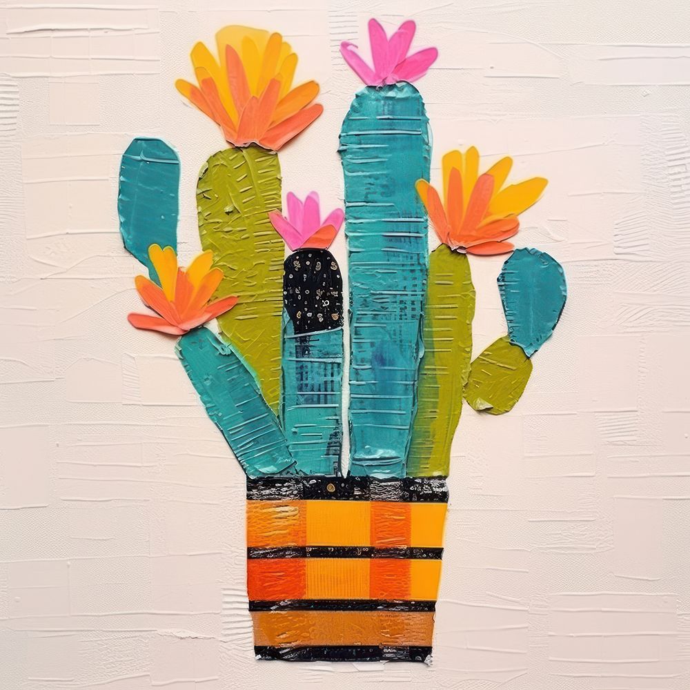 Cactus art plant text.