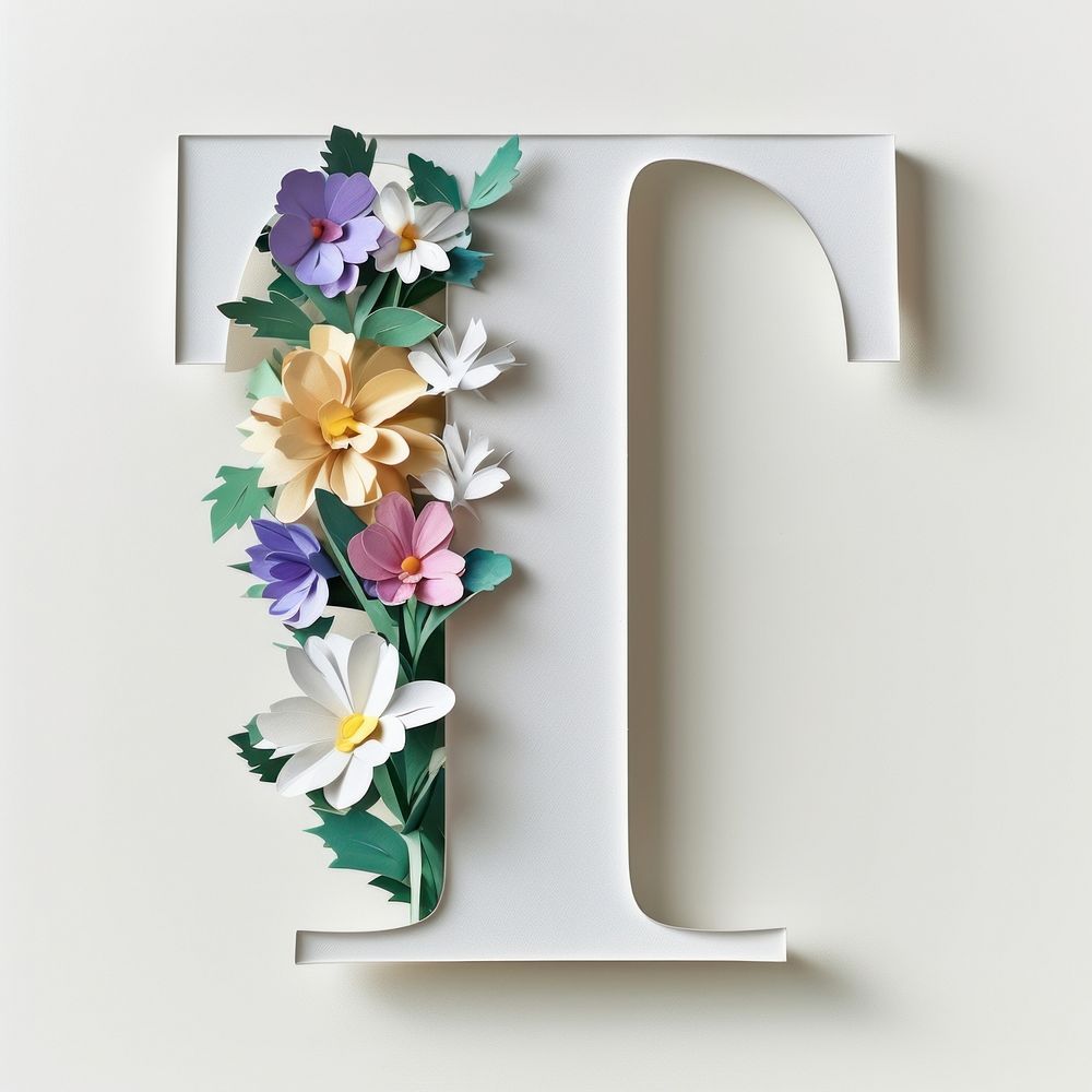 Letter T font flower plant text.