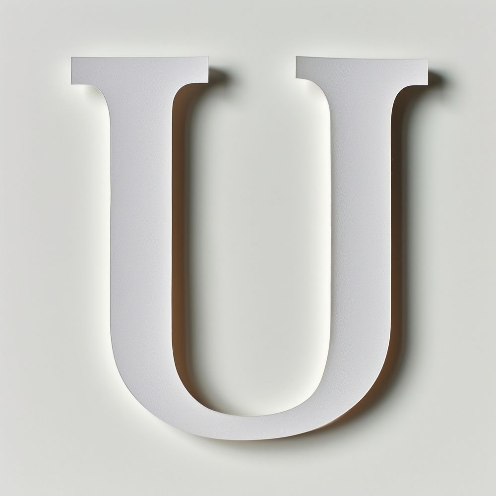 Letter U font alphabet number white.
