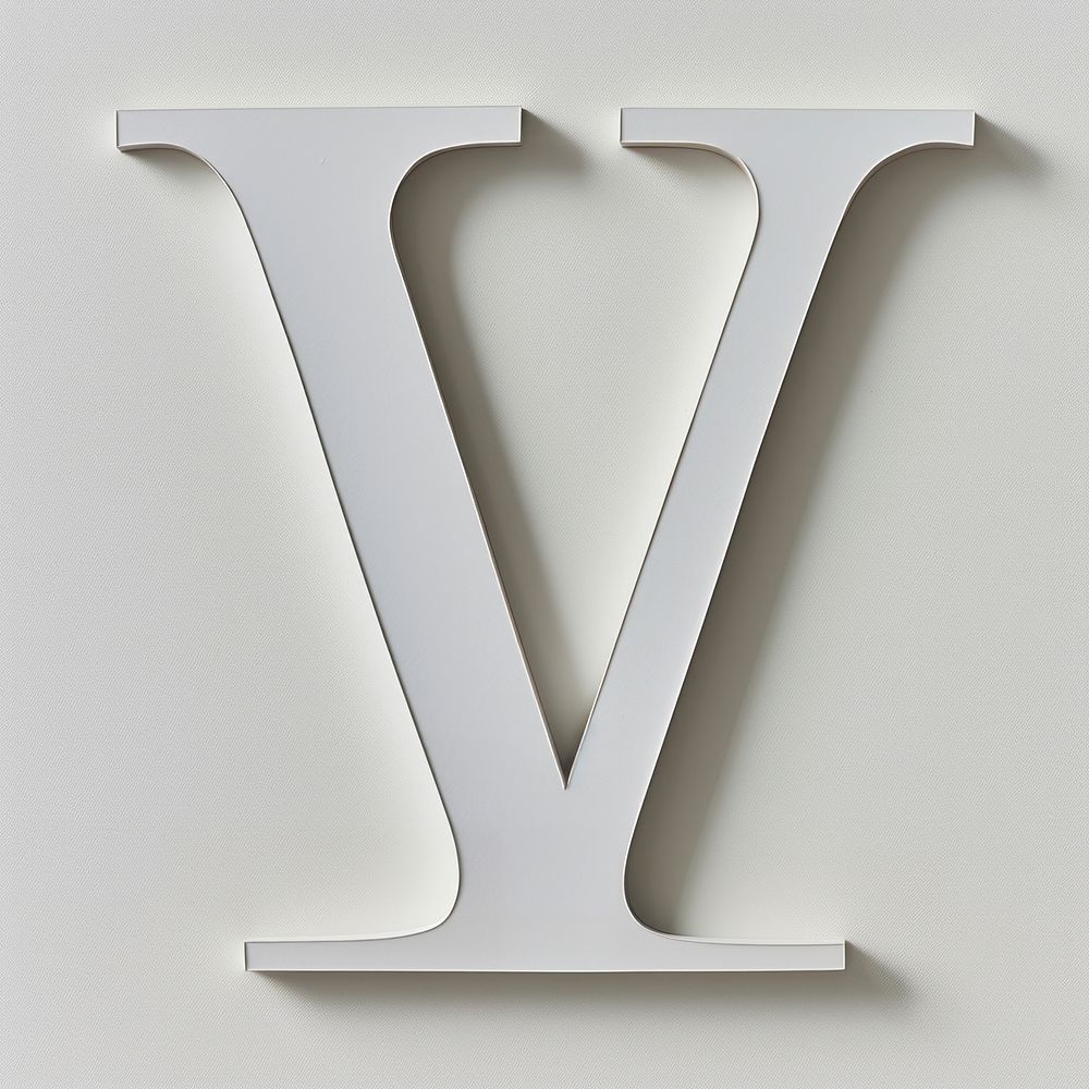 Letter V font number white text.