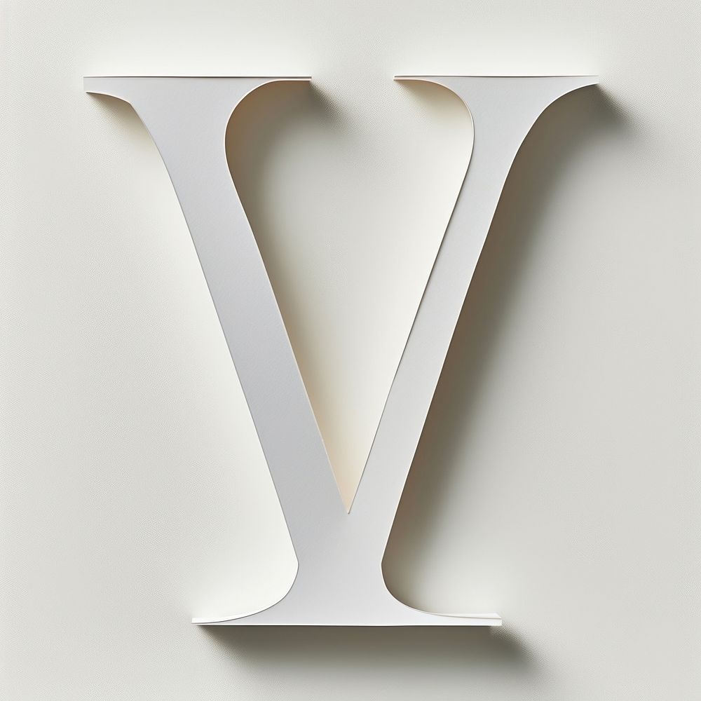 Letter V font white text white background.