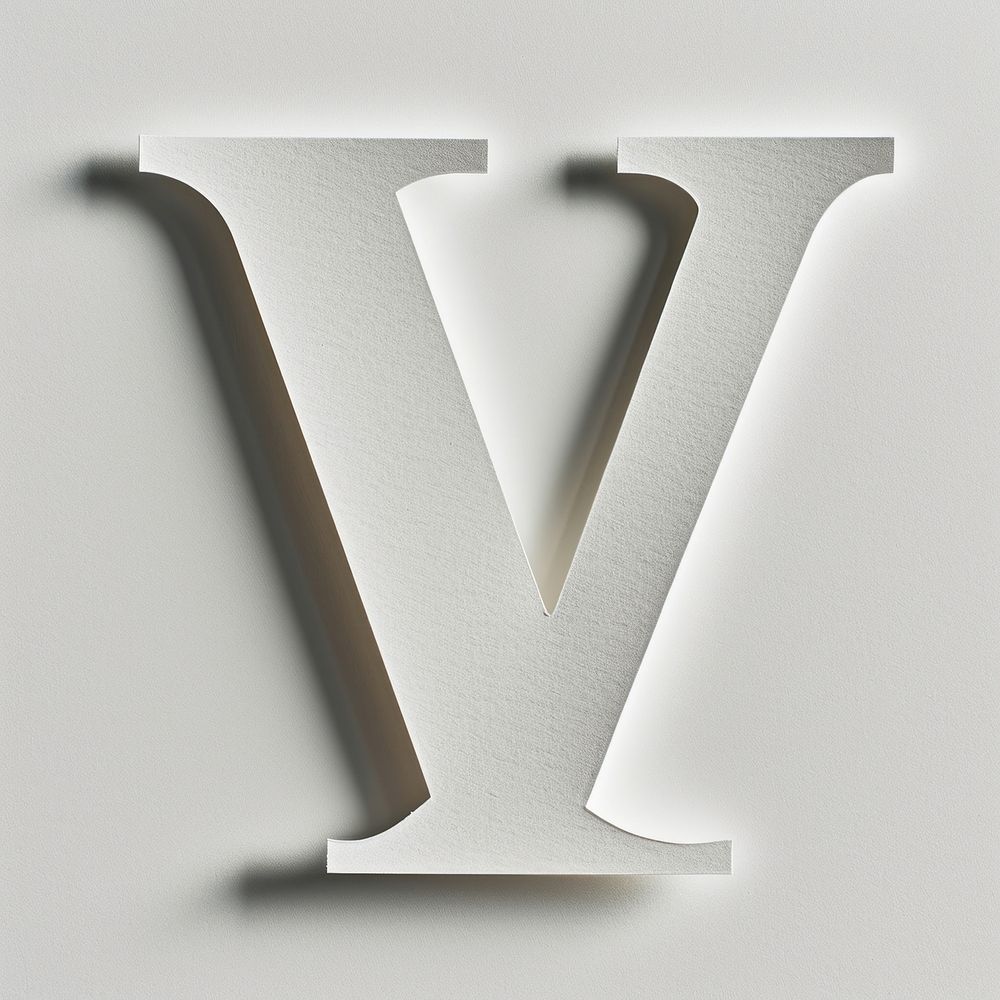Letter V font alphabet white text.