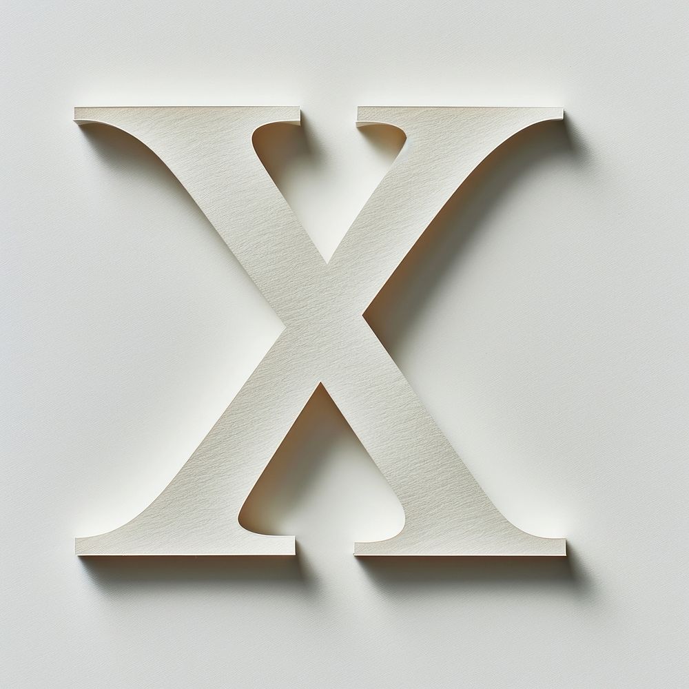 Letter X font number white white background.
