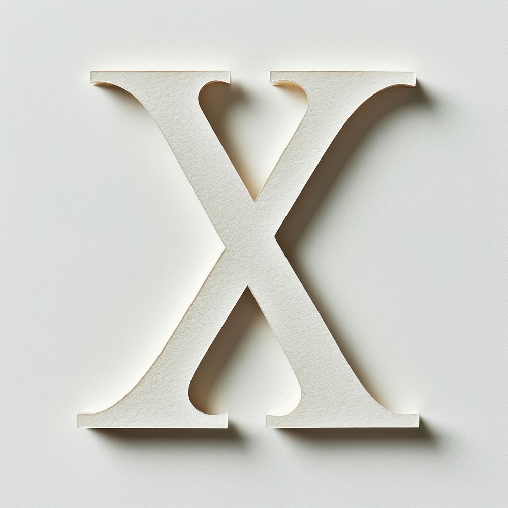 Letter X font number white text.
