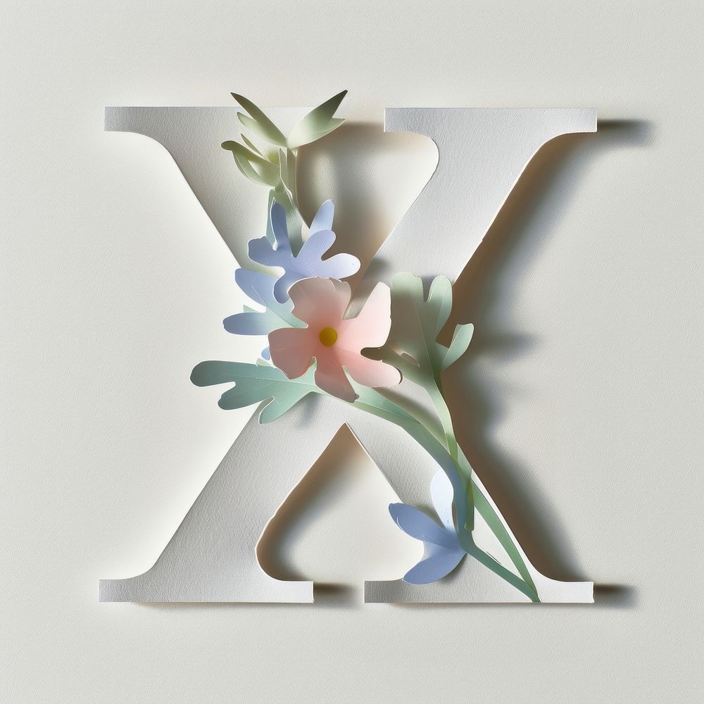 Letter X font flower plant text.