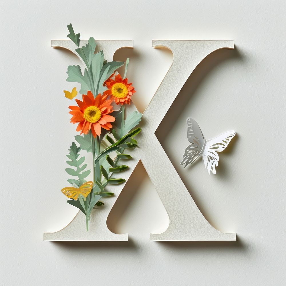Letter X font flower plant creativity.
