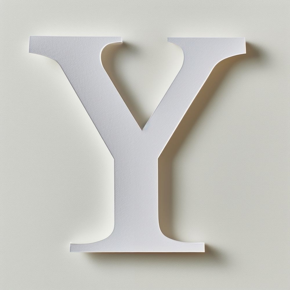 Letter Y font alphabet white text.