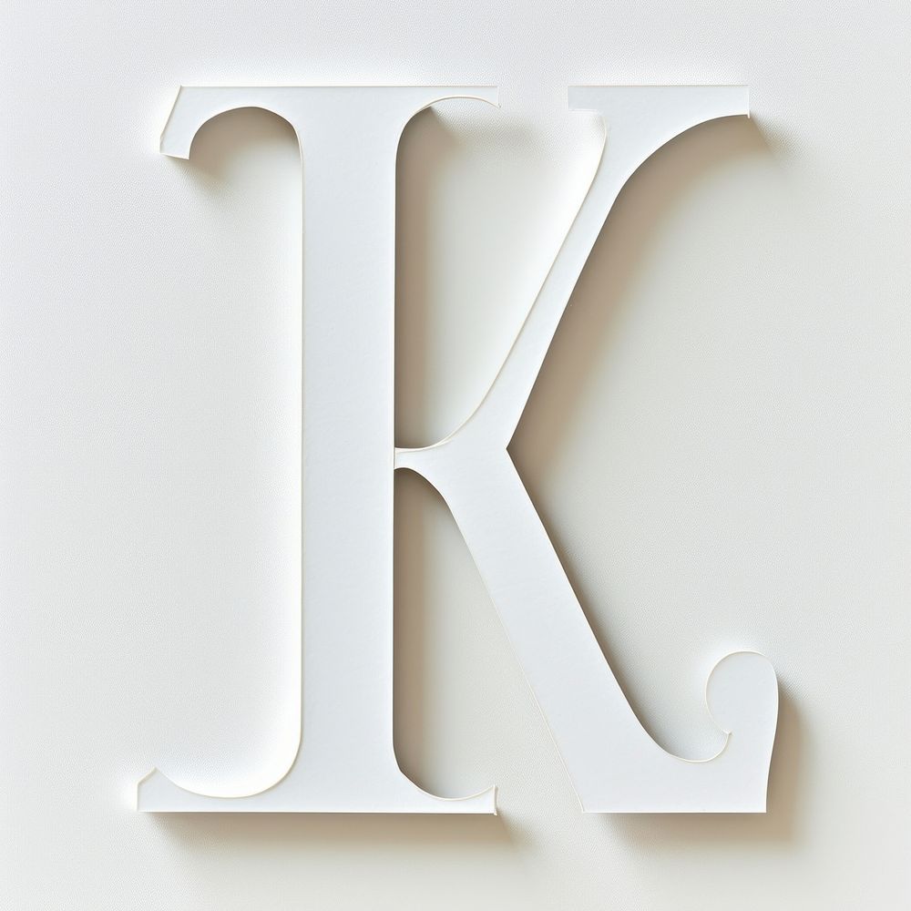 Letter K font white text white background.