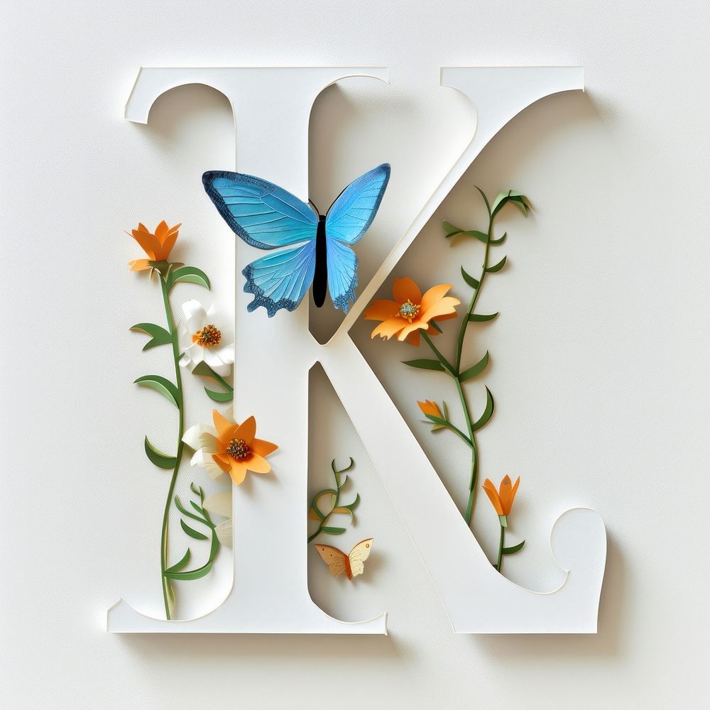 Letter K font flower creativity fragility.