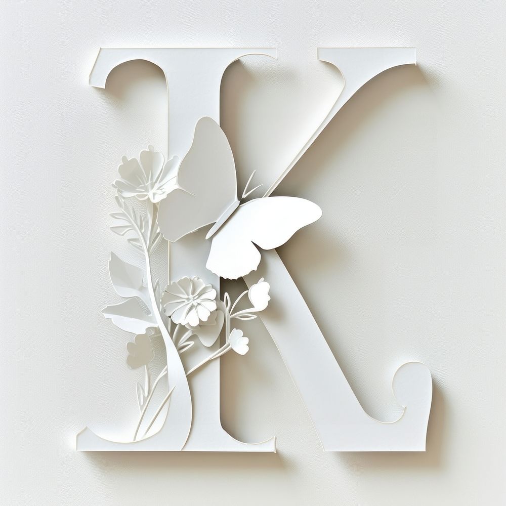 Letter K font white creativity pattern.