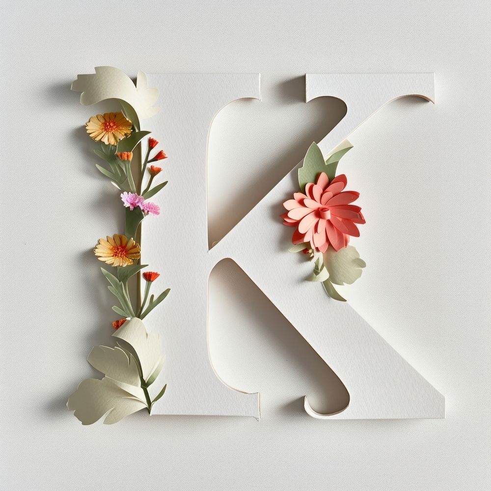 Letter K font flower text creativity.