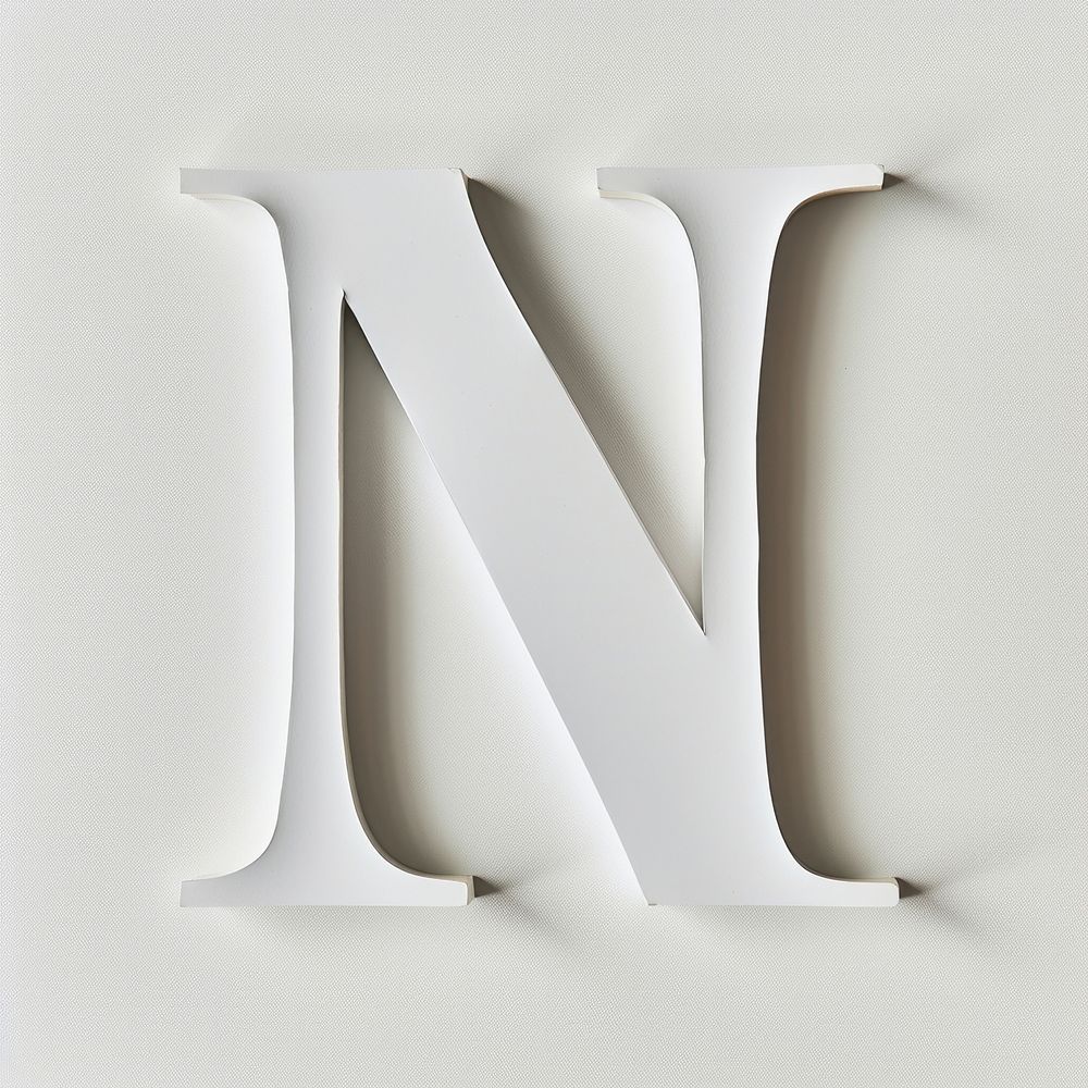 Letter N font alphabet white text.