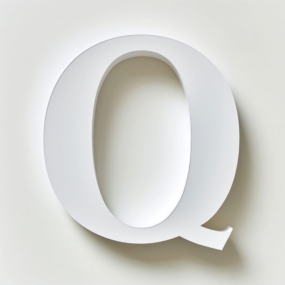 Letter Q font white paper simplicity.
