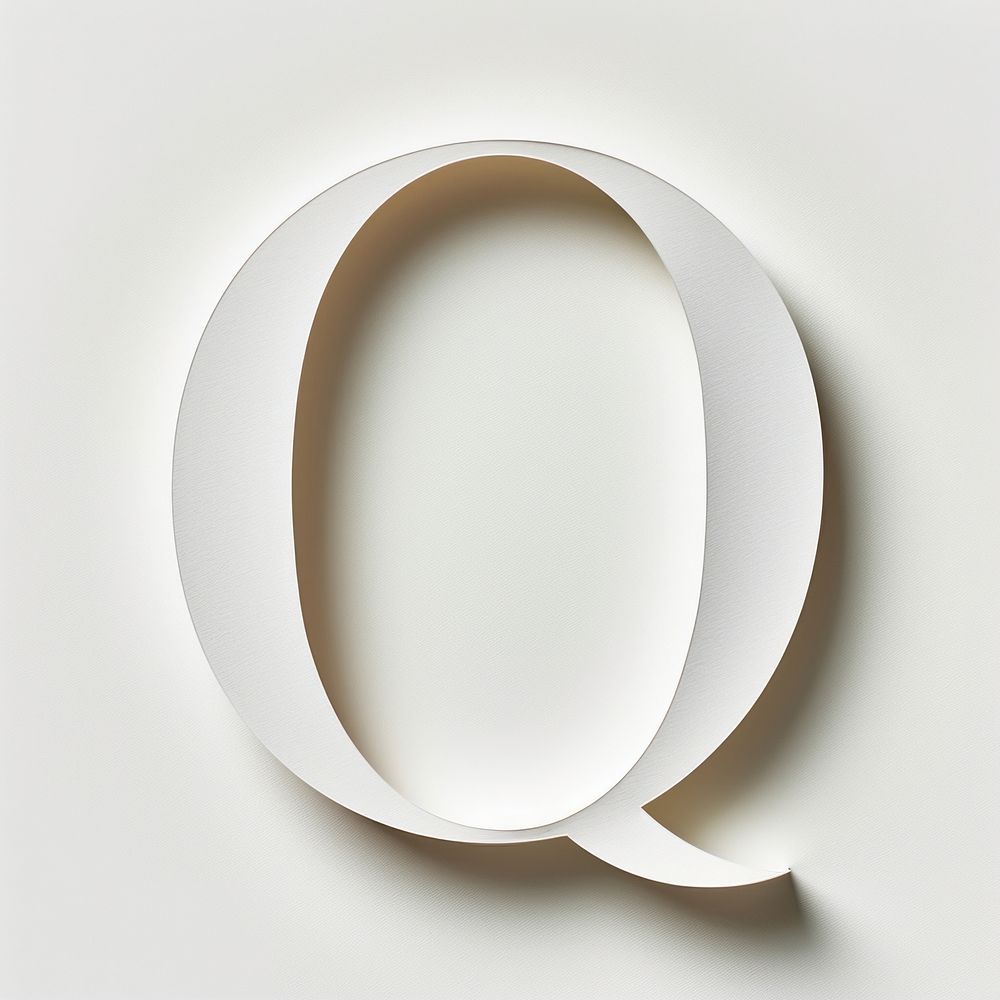 Letter Q font paper white background simplicity.