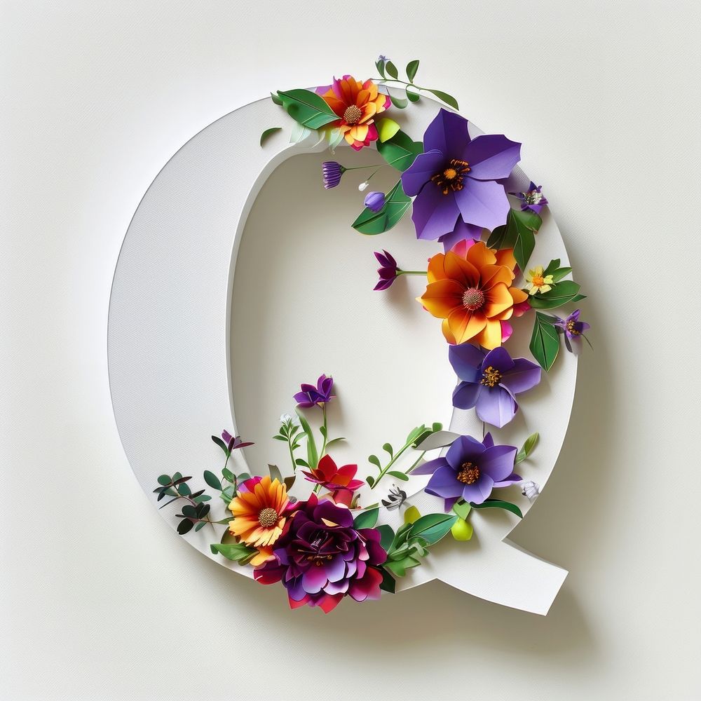 Letter Q font flower plant petal.