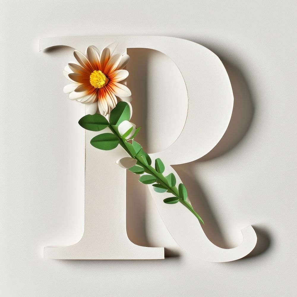 Letter R font flower plant creativity.