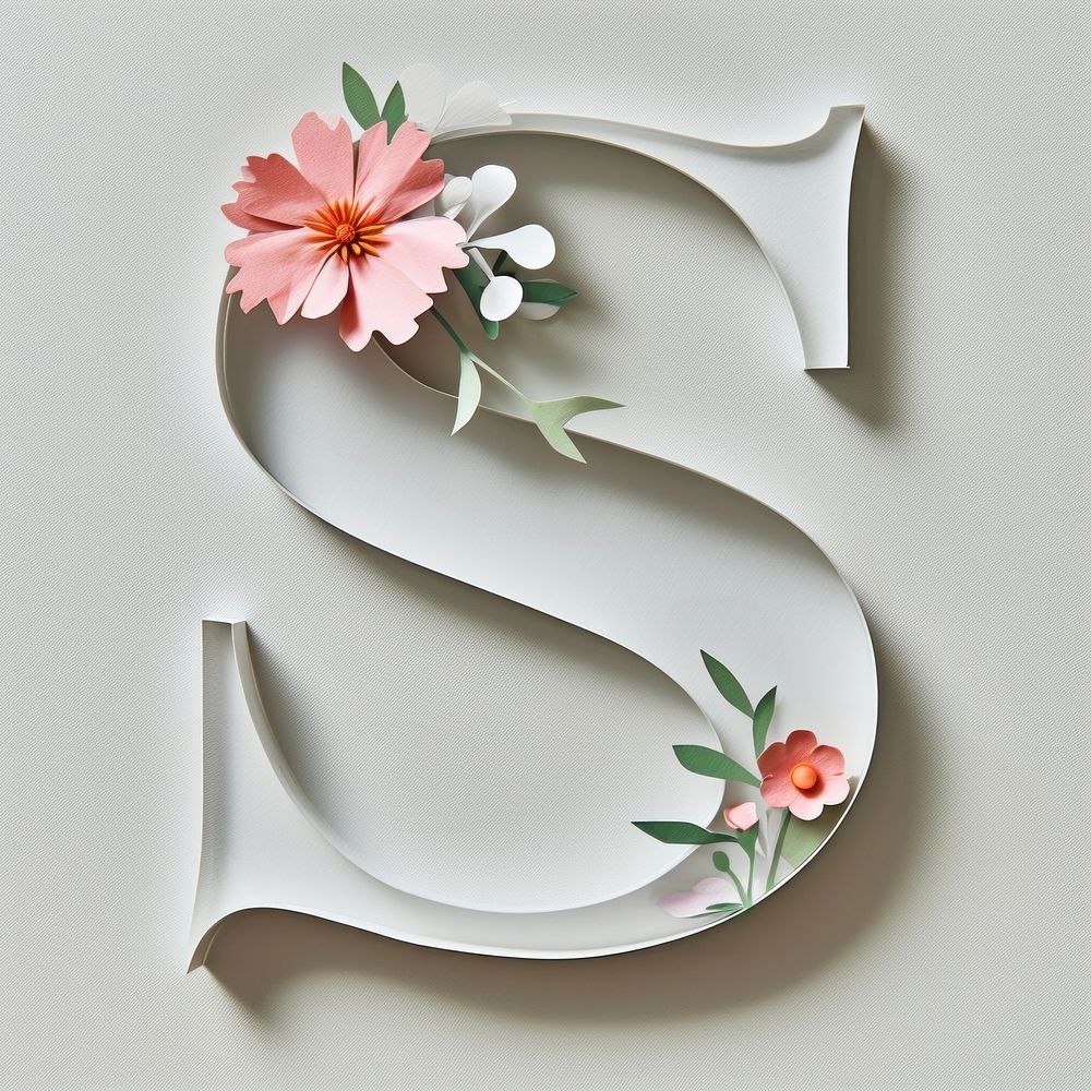 Letter S font flower plant text.