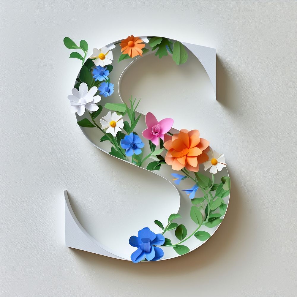 Letter S font flower creativity freshness.
