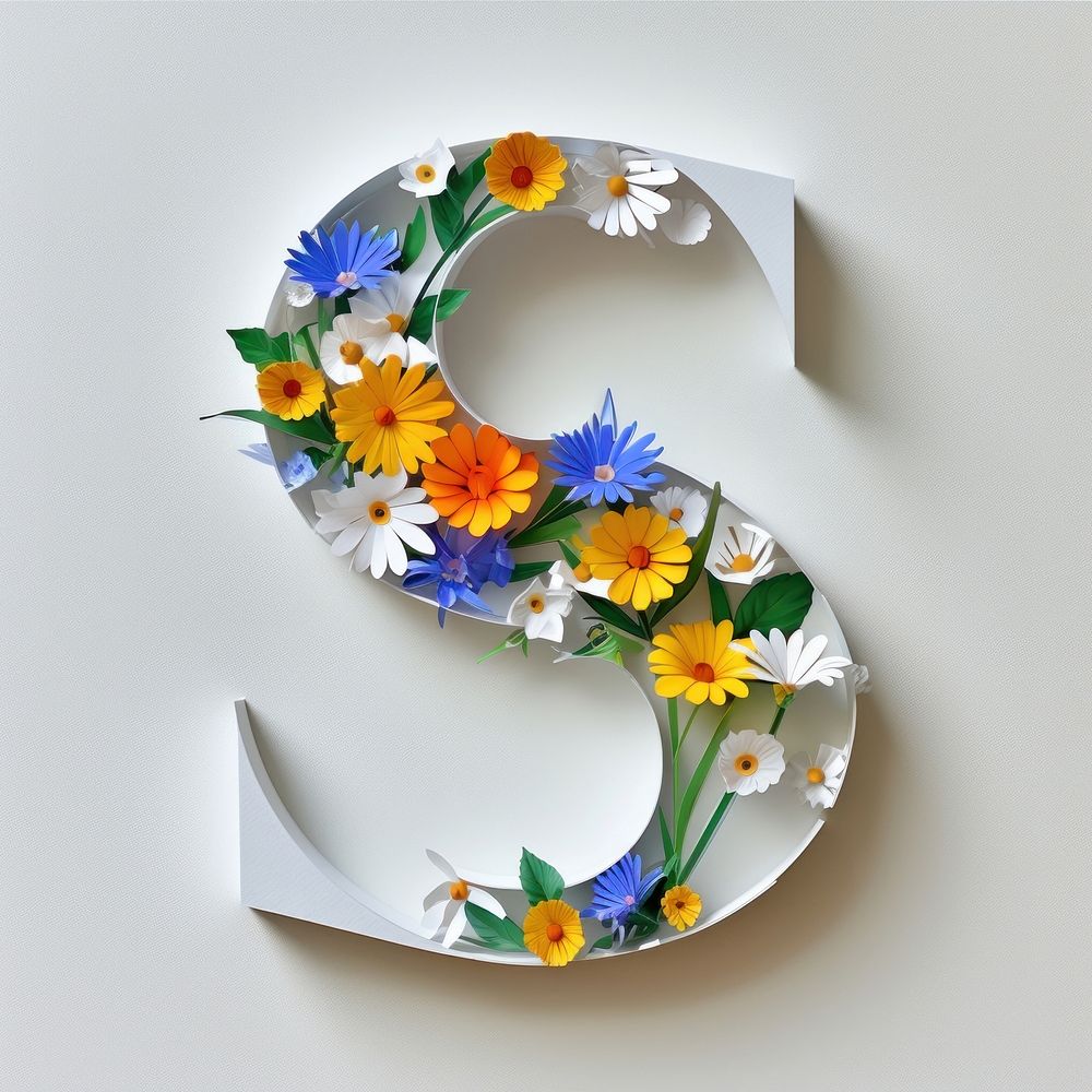 Letter S font flower plant creativity.
