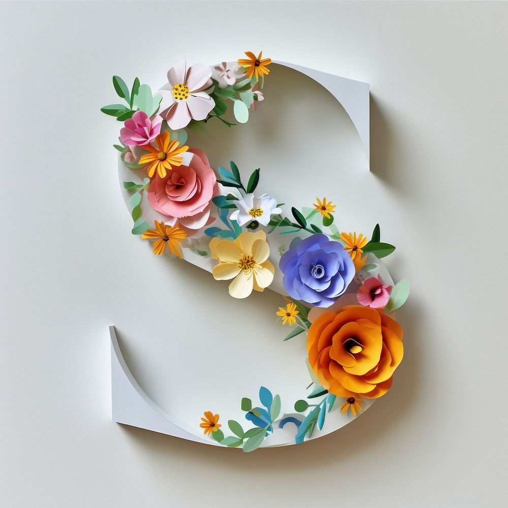 Letter S font flower plant rose.