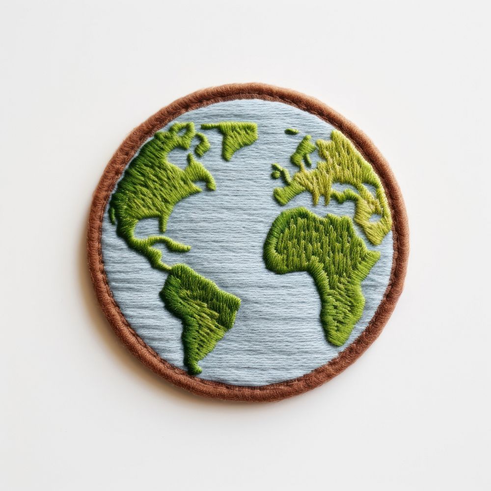 Earth pattern badge topography.