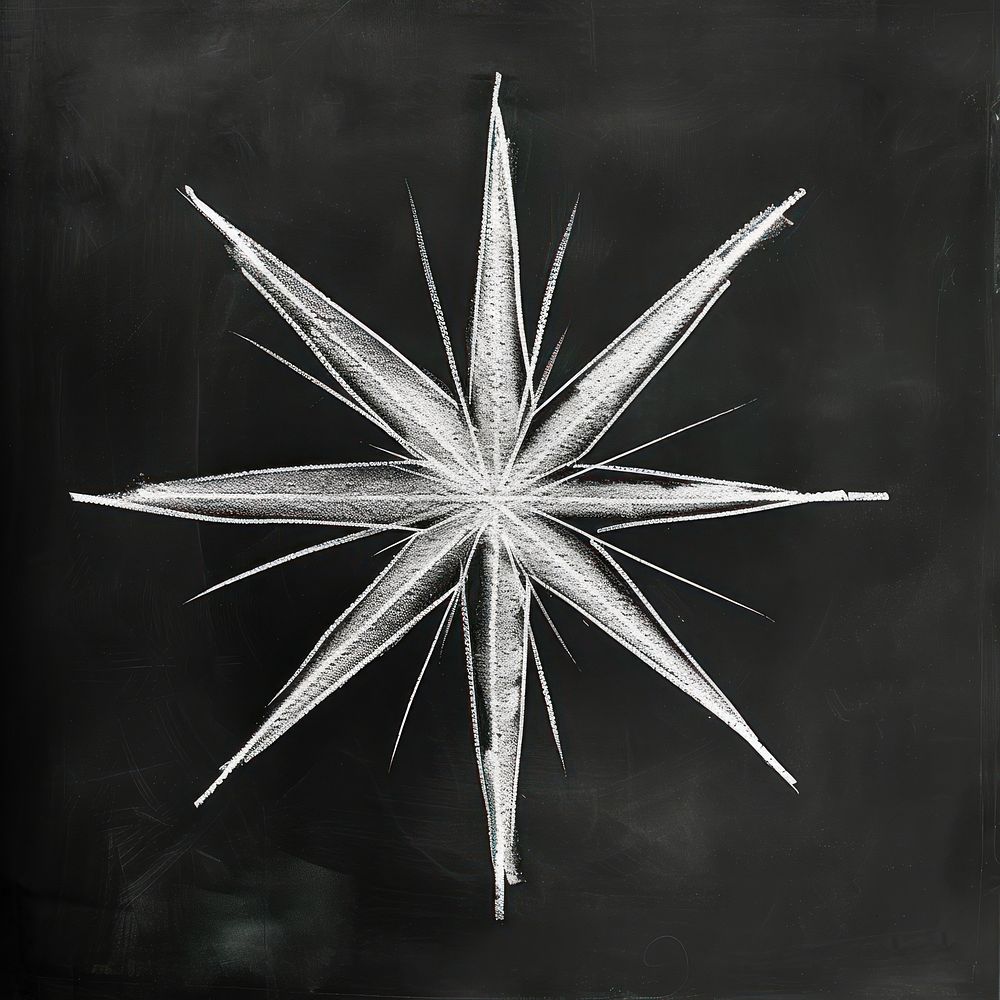 White chalk drawing star texture blackboard black background creativity.