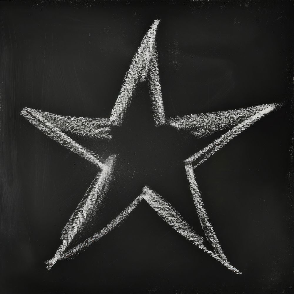 White chalk drawing star texture backgrounds blackboard symbol.