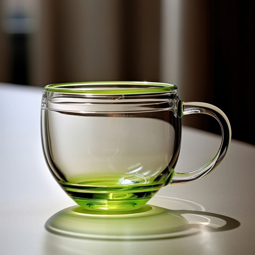 Borosilicate coffee cup drink green mug.