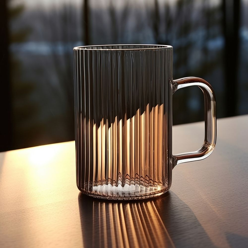 Borosilicate mug coffee glass drink.