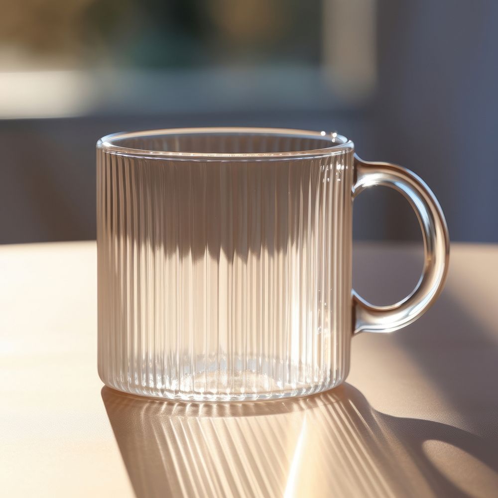 Borosilicate white mug glass drink cup.