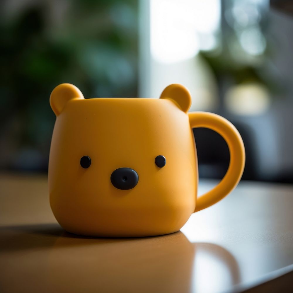 Silicone mug in the shape of a bear drink cup representation.