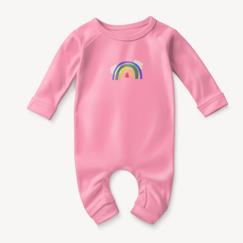 Pink rainbow baby romper, kids clothing