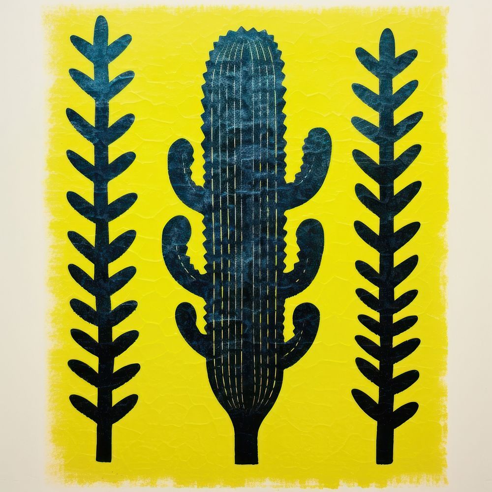 A cactus yellow plant art.