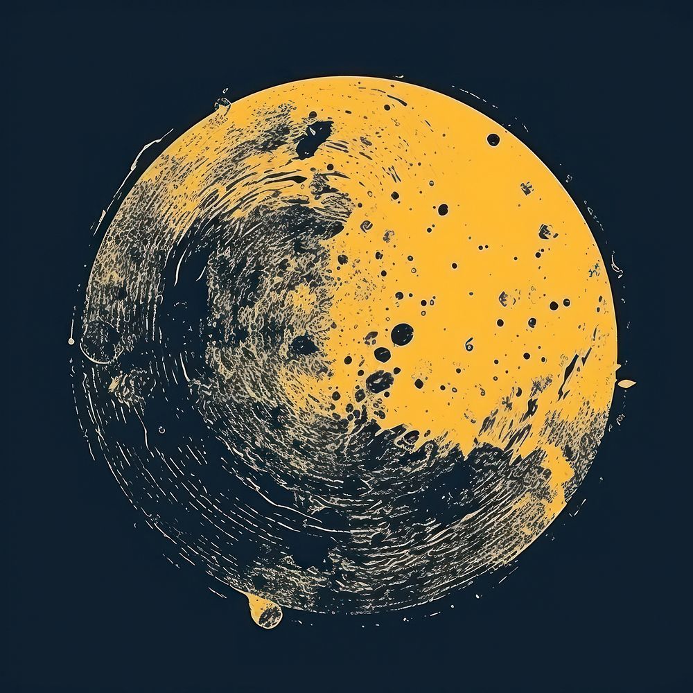 Yellow moon astronomy planet nature.