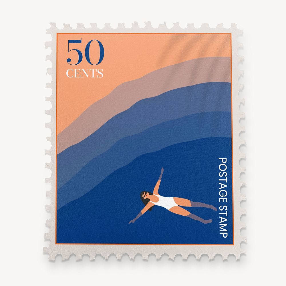 Postage stamp mockup psd